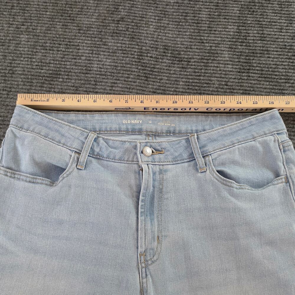 Old Navy Women's High Rise Wow Wide Leg Size 14 Denim Blue Jeans - Picture 7 of 8